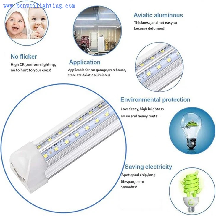 LED Tube Light Fixture Shop Garage 40W