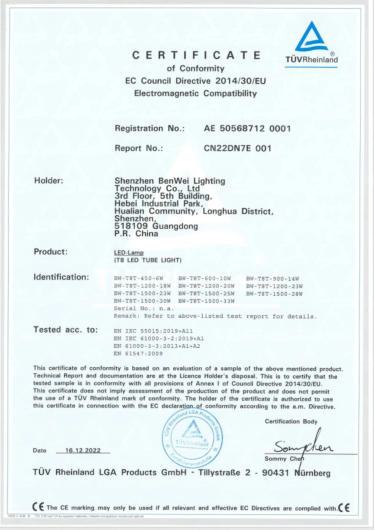 TUV CE EMC1 TUV CE EMC1