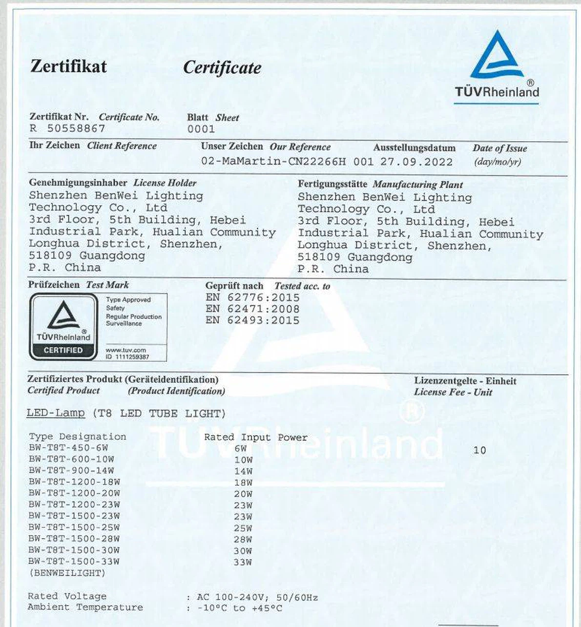 TUV CE LVD TUV CE LVD